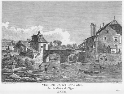 View of the Bridge over the River Ergolz at Augst. Copper Engraving by Mme. Jourdan after a Drawing by Nicolas Pérignon by Nicolas Pérignon, Mme. Jourdan